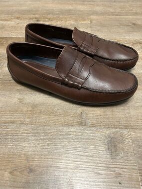 Sebago Men Size 9 M Brown Leather Slip On Penny Loafers Shoes